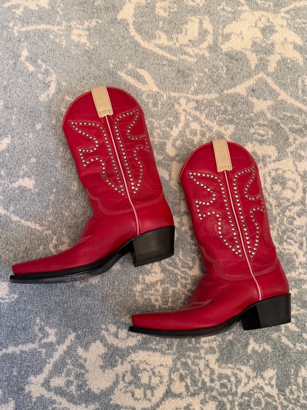 Frye Vintage Red Cowboy Boots Size 6 - Picture 3 of 4